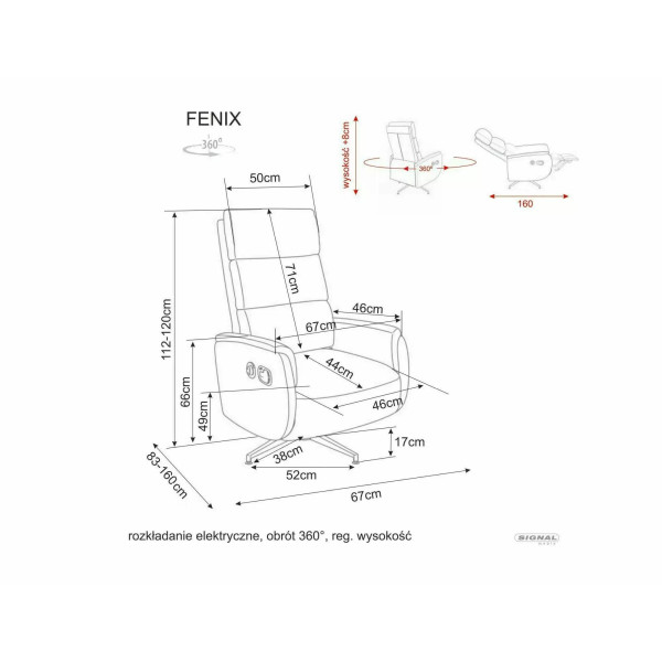 Fotel Rozkładany Fenix Raven