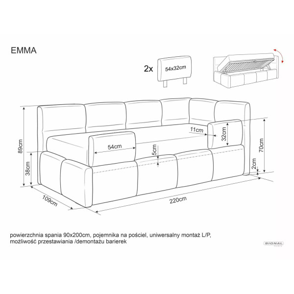 Łóżko Emma Raven