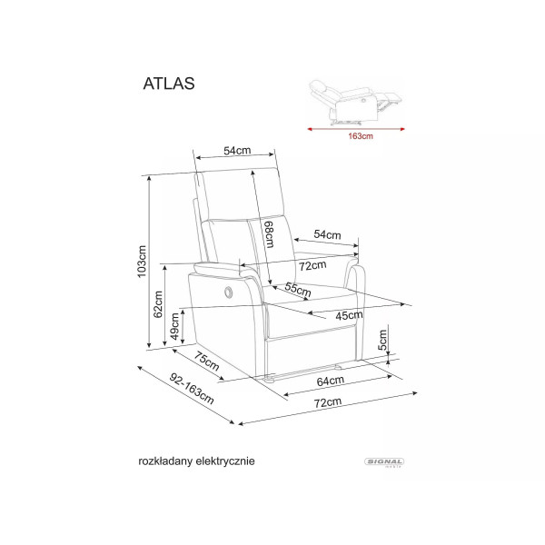 Fotel Rozkładany Atlas Raven