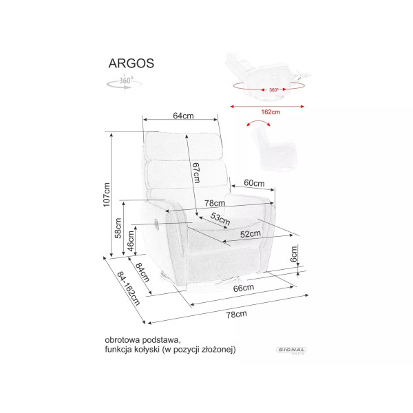 Fotel Rozkładany Argos Velvet