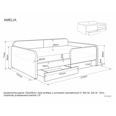 Łóżko Amelia Raven