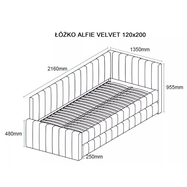 Łóżko Alfie Velvet