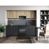 Emma 240 Kuchnia Zestaw Korpus: Dark Carbon Wood, Front: Dąb Artisan / Czarny Halmar