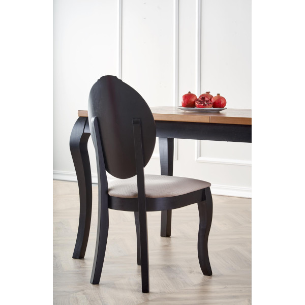 Windsor Stół Rozkładany 160-240X90X76 Cm Kolor Ciemny Dąb/Czarny Halmar