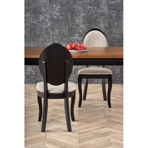 Windsor Stół Rozkładany 160-240X90X76 Cm Kolor Ciemny Dąb/Czarny Halmar