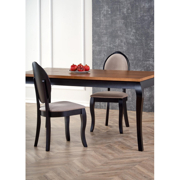 Windsor Stół Rozkładany 160-240X90X76 Cm Kolor Ciemny Dąb/Czarny Halmar