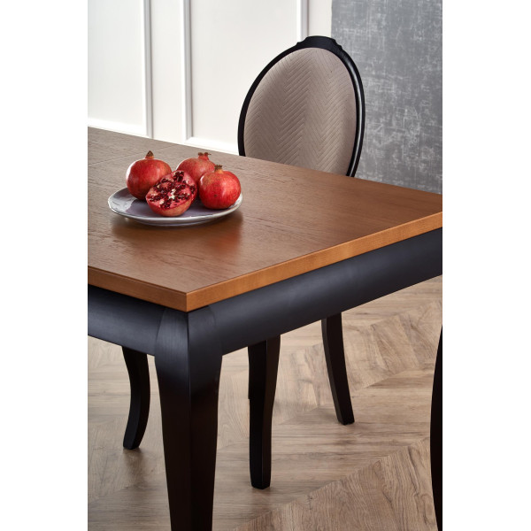Windsor Stół Rozkładany 160-240X90X76 Cm Kolor Ciemny Dąb/Czarny Halmar