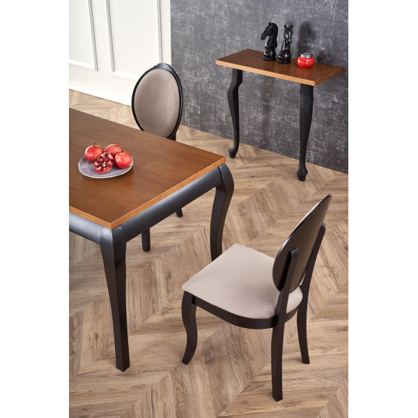 Windsor Stół Rozkładany 160-240X90X76 Cm Kolor Ciemny Dąb/Czarny Halmar