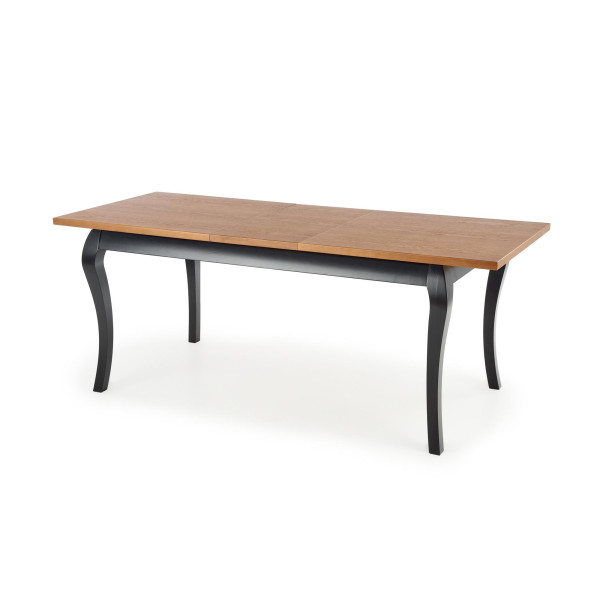 Windsor Stół Rozkładany 160-240X90X76 Cm Kolor Ciemny Dąb/Czarny Halmar