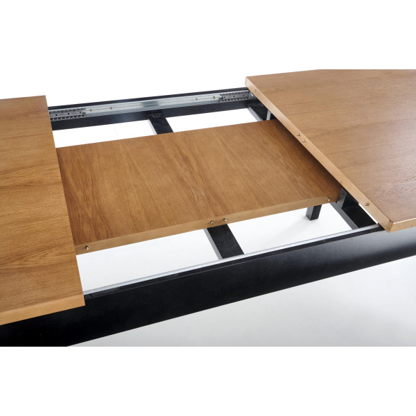 Windsor Stół Rozkładany 160-240X90X76 Cm Kolor Ciemny Dąb/Czarny Halmar