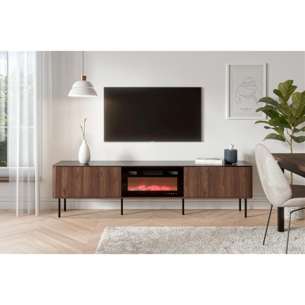 Solano Rtv-2 Stolik Rtv Orzech Warmia / Czarny Marmur