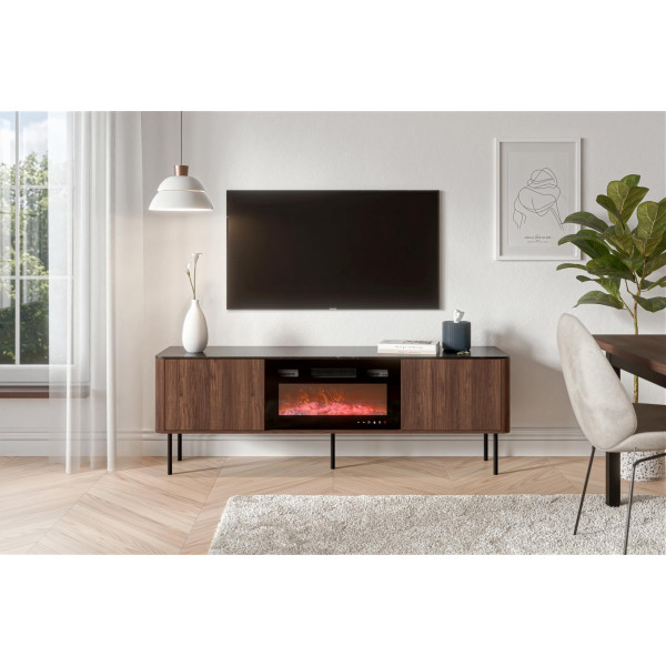 Solano Rtv-1 Stolik Rtv Orzech Warmia / Czarny Marmur