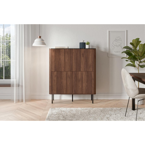 Solano Km-2 Komoda Orzech Warmia / Czarny Marmur