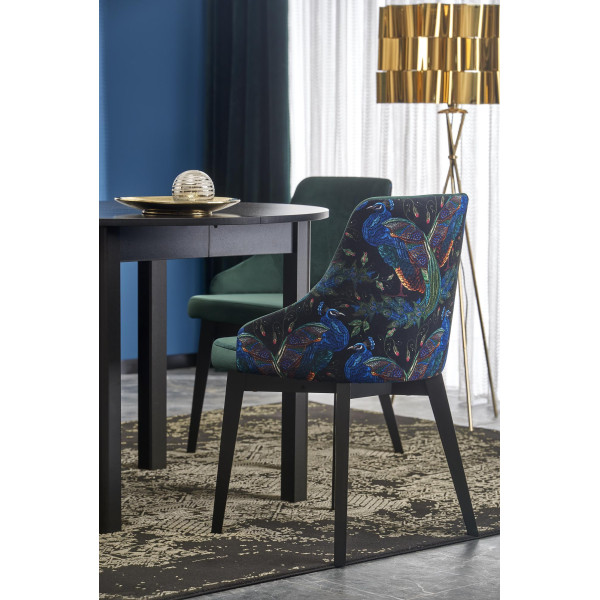 Ringo Stół Kolor Blat Czarny, Nogi - Czarny (102-142X102X76 Cm) Halmar