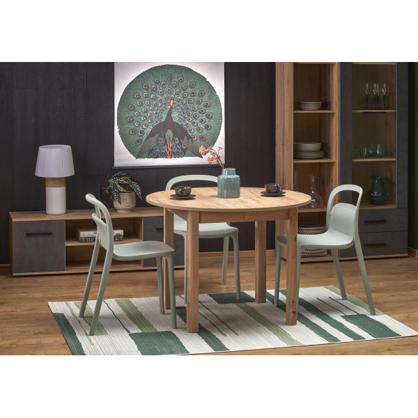 Ringo Stół Kolor Blat Dąb Craft, Nogi - Dąb Craft (102-142X102X76 Cm) Halmar