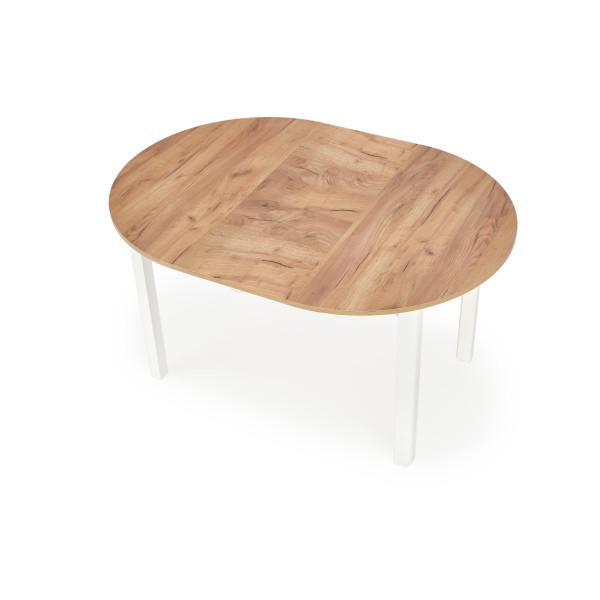 Ringo Stół Kolor Blat Dąb Craft, Nogi - Biały (102-142X102X76 Cm) Halmar