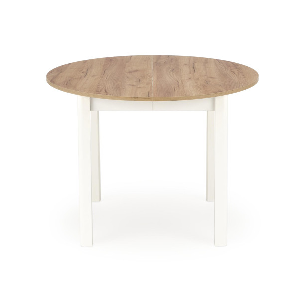 Ringo Stół Kolor Blat Dąb Craft, Nogi - Biały (102-142X102X76 Cm) Halmar