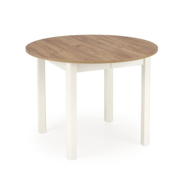 Ringo Stół Kolor Blat Dąb Craft, Nogi - Biały (102-142X102X76 Cm) Halmar