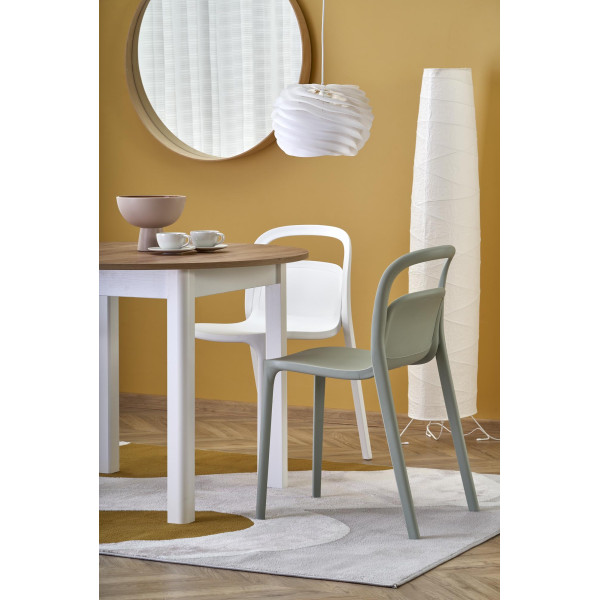 Ringo Stół Kolor Blat Dąb Craft, Nogi - Biały (102-142X102X76 Cm) Halmar