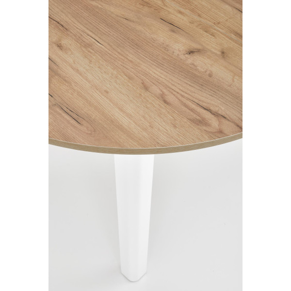 Ringo Stół Kolor Blat Dąb Craft, Nogi - Biały (102-142X102X76 Cm) Halmar