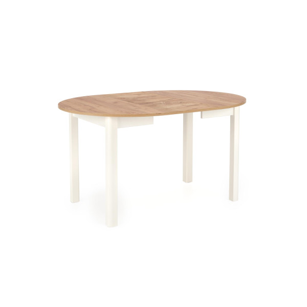 Ringo Stół Kolor Blat Dąb Craft, Nogi - Biały (102-142X102X76 Cm) Halmar