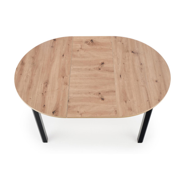 Ringo Stół Kolor Blat Dąb Artisan, Nogi - Czarny (102-142X102X76 Cm) Halmar