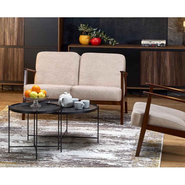Milano 2S Sofa - Beżowy Tap. Castel 15 Halmar
