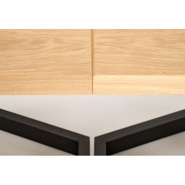 Massive 2 Stół Rozkładany 160-250X90X77 Cm Dąb Naturalny/Czarny Halmar