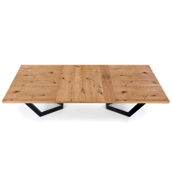 Massive Stół Rozkładany 160-250X90X77 Cm Jasny Dąb/Czarny Halmar