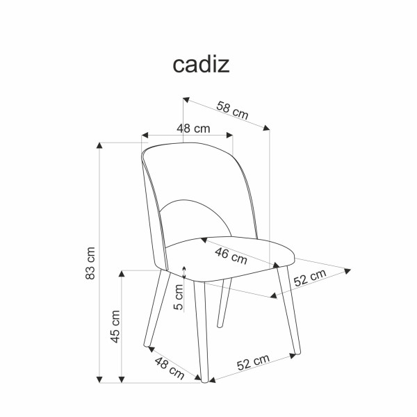 Cadiz Krzesło Dąb Naturalny / Popiel Halmar