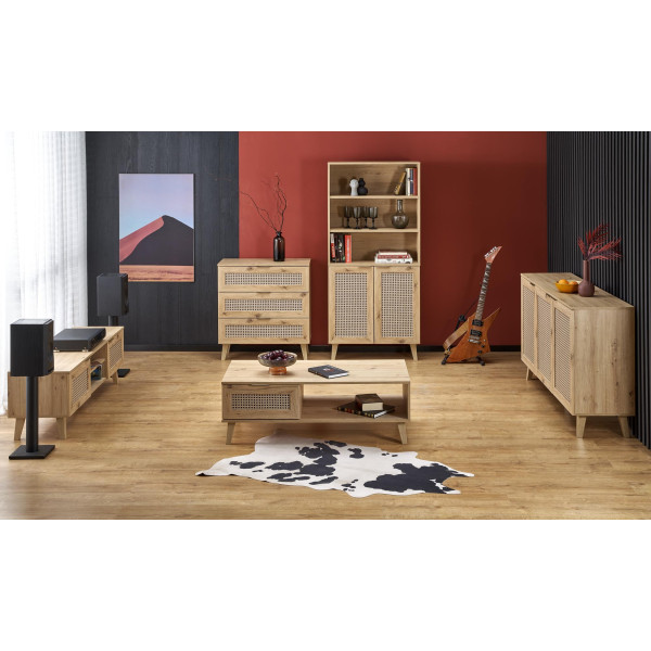 Borneo Rtv-1 Stolik Rtv Dąb Artisan/Czarny