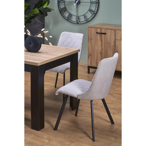 Bagio Stół Rozkładany 120-160/80 Cm Dąb Artisan/Czarny Halmar