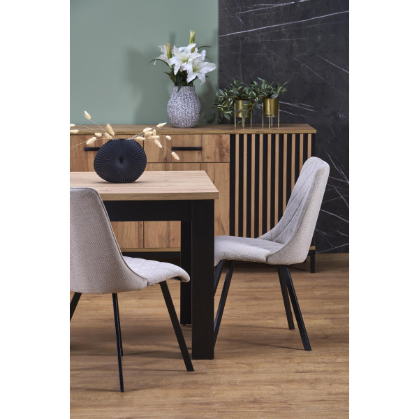 Bagio Stół Rozkładany 120-160/80 Cm Dąb Artisan/Czarny Halmar