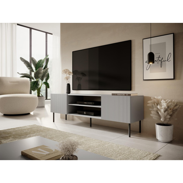 Asensio Rtv-1 Stolik Rtv 180 Cm  Jasny Popiel, Nogi: Czarny