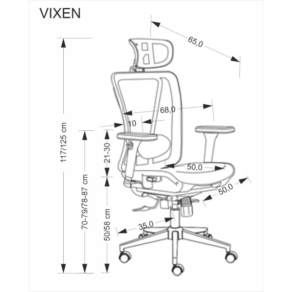 Vixen Fotel Gabinetowy Czarny Halmar