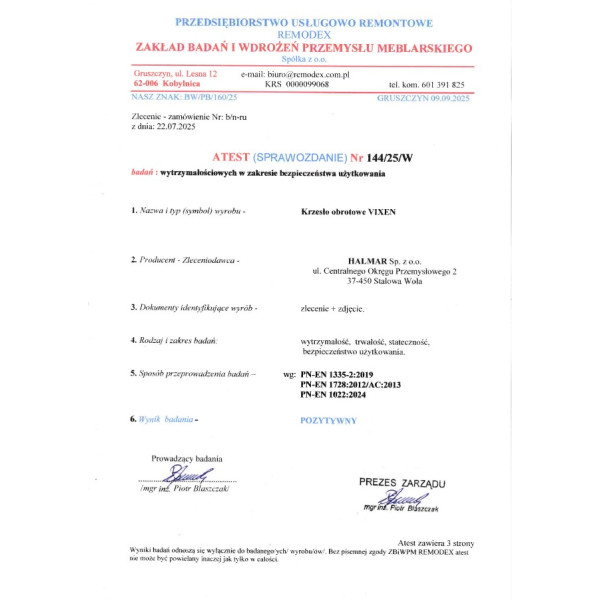 Vixen Fotel Gabinetowy Czarny Halmar