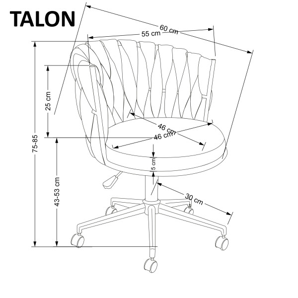 Talon Fotel Gabinetowy Popielaty Halmar