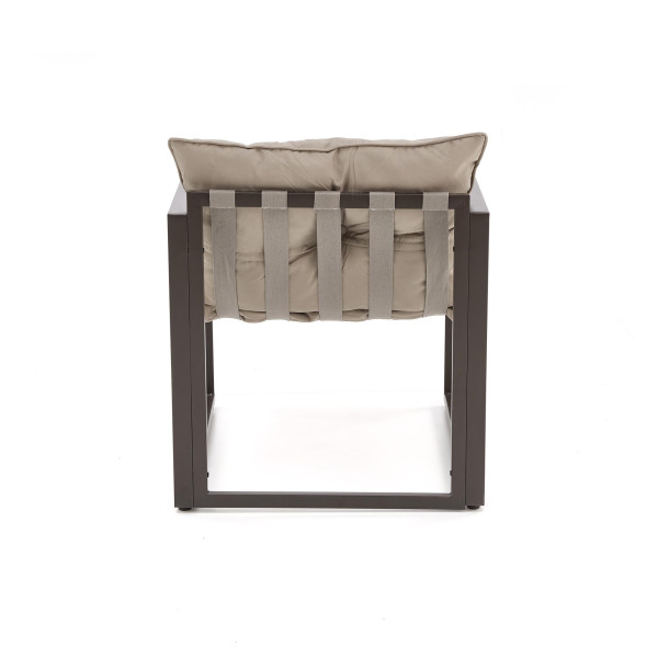 Shark Zestaw Ogrodowy ( Sofa + Fotel 2X + Ława ), Ciemny Brąz / Cappuccino Halmar