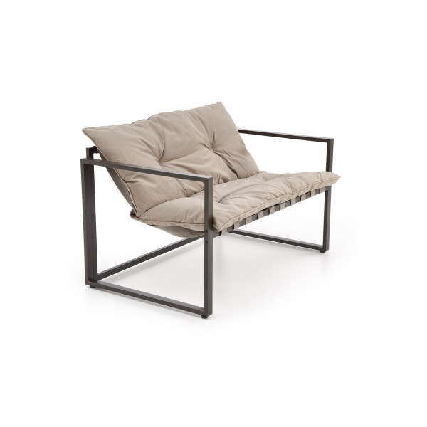 Shark Zestaw Ogrodowy ( Sofa + Fotel 2X + Ława ), Ciemny Brąz / Cappuccino Halmar