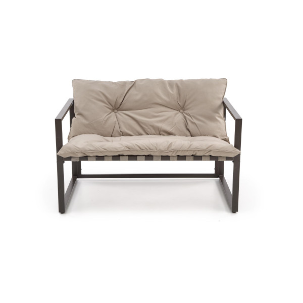Shark Zestaw Ogrodowy ( Sofa + Fotel 2X + Ława ), Ciemny Brąz / Cappuccino Halmar