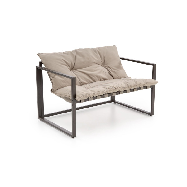 Shark Zestaw Ogrodowy ( Sofa + Fotel 2X + Ława ), Ciemny Brąz / Cappuccino Halmar