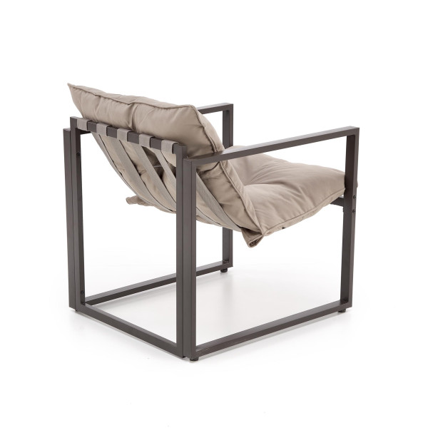 Shark Zestaw Ogrodowy ( Sofa + Fotel 2X + Ława ), Ciemny Brąz / Cappuccino Halmar