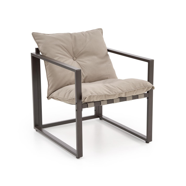 Shark Zestaw Ogrodowy ( Sofa + Fotel 2X + Ława ), Ciemny Brąz / Cappuccino Halmar