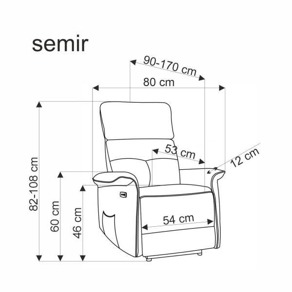 Semir Fotel Z Funkcja Elektrycznego Rozkładania / Gniazdo Usb, Musztardowy Halmar