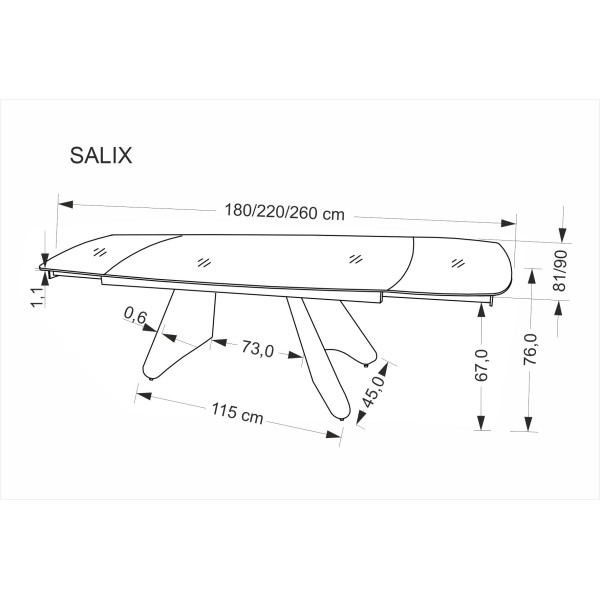 Salix Stół Rozkładany, Trawertyn / Kaszmir Halmar