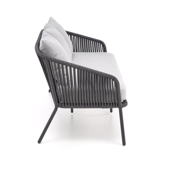 Rocca Zestaw Ogrodowy ( Sofa + Fotel 2X + Ława ), Ciemny Popiel / Jasny Popiel Halmar
