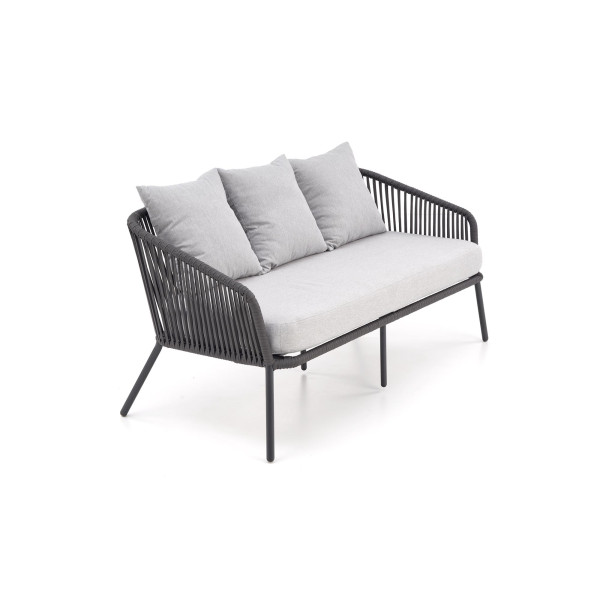 Rocca Zestaw Ogrodowy ( Sofa + Fotel 2X + Ława ), Ciemny Popiel / Jasny Popiel Halmar
