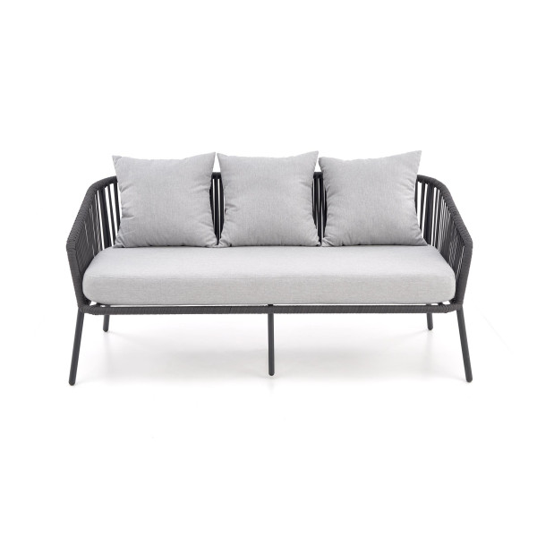 Rocca Zestaw Ogrodowy ( Sofa + Fotel 2X + Ława ), Ciemny Popiel / Jasny Popiel Halmar