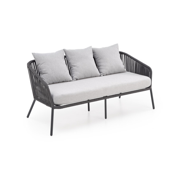 Rocca Zestaw Ogrodowy ( Sofa + Fotel 2X + Ława ), Ciemny Popiel / Jasny Popiel Halmar