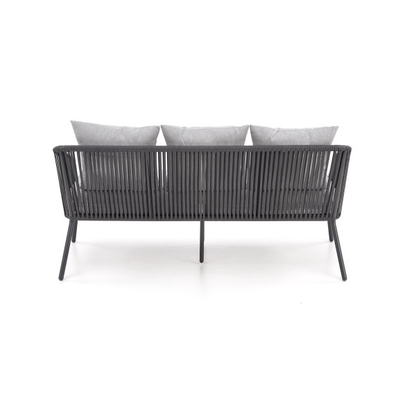 Rocca Zestaw Ogrodowy ( Sofa + Fotel 2X + Ława ), Ciemny Popiel / Jasny Popiel Halmar